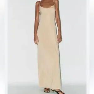 Zara Maxi Dress, Women's, Size: Small, Beige